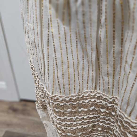 Boho Cream Sleeveless Maxi Dress NAOO Nation AK Outfitters XL Cottagecore Hippie - Picture 7 of 8